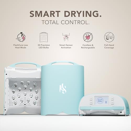Image of KIARA SKY Beyond Pro V3 UV LED Nail Lamp Blue - Cordless Rechargeable Gel Lamp w /Smart Sensor, Flashcure Low Heat Mode, Full-Hand Coverage & Timer for Gel Polish, Builder Top Coat 48W (240v)