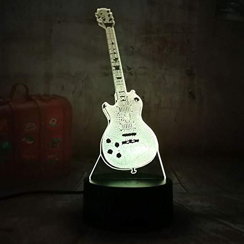 Preisvergleich Produktbild Weihnachtsgeschenk 3D Nachtlicht Gitarre Bunte Fernbedienung Touch Led Beleuchtung Kreative Nachttischlampe, Möbel Dekoration Kinder Geburtstagsgeschenk