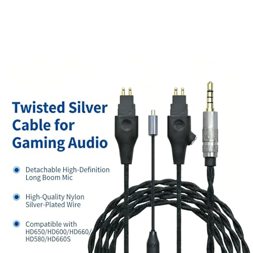 Câble casque plaqué argent tressé avec micro haute résolution - 3