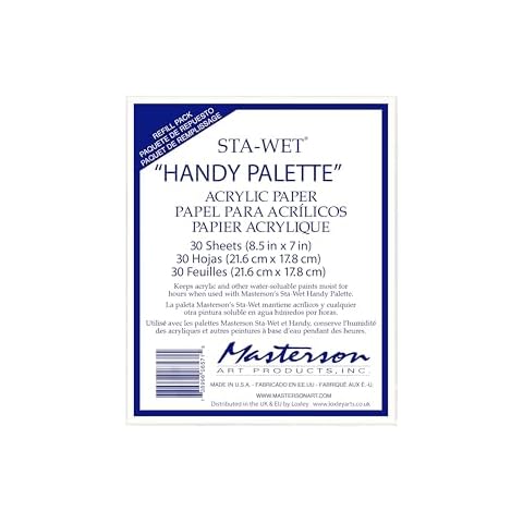 Masterson Sta-Wet Handy Palette Acrylic Paper Refill 30 Sheets Cover