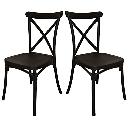 EME 2 Sillas Crossback Color Negro Sillas