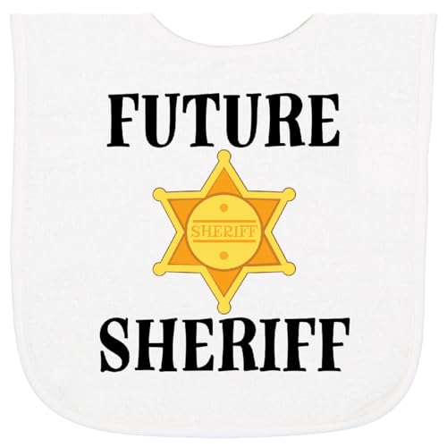inktastic Future Sheriff Badge Outfit Baby Terry Cloth Bib