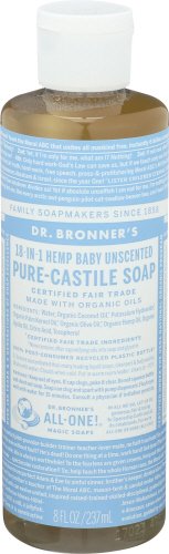 Dr. Bronner'S Pure Castile Soap - Fair Trade And Organic - Liquid - 18 In 1 Hemp - Unscented - Baby Mild - 32 Oz