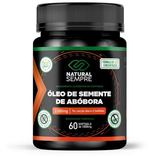 Óleo de Semente de Abóbora 2.000MG 60 Soft Gel Natural Sempre