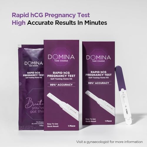 Domina Rapid hCG Pregnancy Test Kit - 6 Kits | Self-Testing Home Kit | One Step Process | 99% Accuracy | Midstream Test For Women | Easy To Use | Quick Results