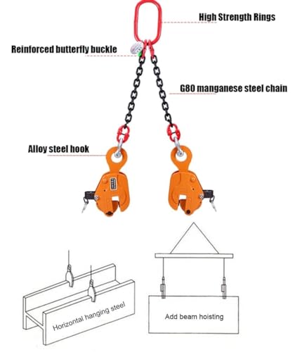 Pince de levage verticale à chaîne haute résistance pour plaques d'acier - 4