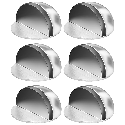 Flintronic Arrêts de Portes, [Lot de 6] Butées de Porte Adhesive en Acier Inoxydable, avec 3-M Adhesive Tampon, Ovales Demi-lune Arret de Porte Sol,...