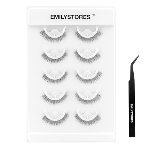 Self Adhesive Eyelashes Stick Lash Press On Pre-Glued False Eyelashes Wispy Light Texture Self Glue Lash 5 Pairs (DLP04)