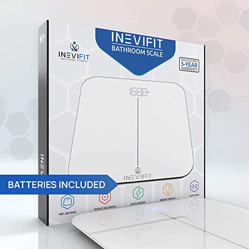 INEVIFIT Premium Bathroom Scale, Highly Accurate Digital Bathroom Body Scale, Precisely Measures Weight up to 400 lbs