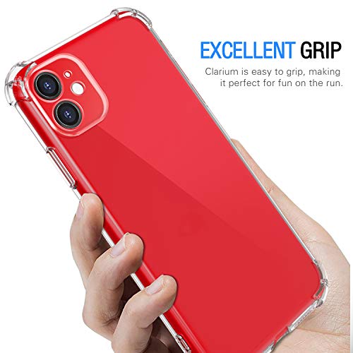 ivoler Funda para iPhone 11 6.1 Pulgadas con 3 Piezas Cristal Templado, Carcasa Protectora Antigolpes Transparente, Suave TPU Silicona Caso Delgada Anti-Choques Case