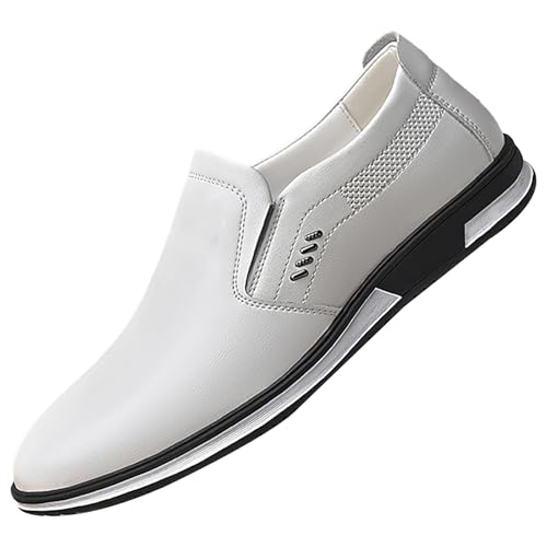 Chaussures de sport en cuir pour homme - Chaussures d'affaires - Semelle souple - Chaussures de mariage - Chaussures de loisirs - Légères - Amortissement -...
