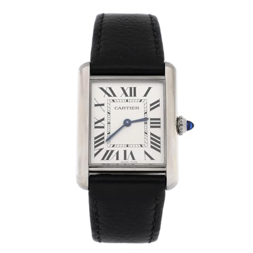 Pre-Loved Must de Cartier Tank Quartz Watch Stainless Steel and Leather 25