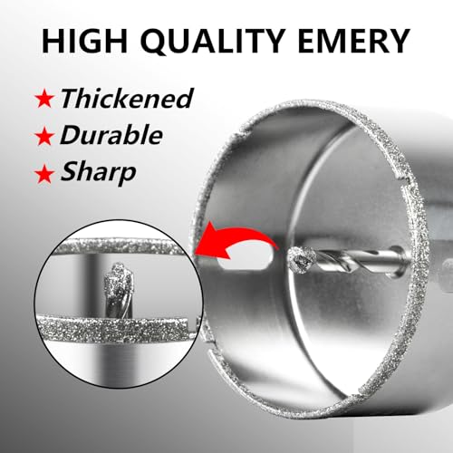 SALI Diamond Drill Bit 60 mm Diamond Hole Saw Drill with Center Guide Bit Glass Hole Saw Core Drill Bit for Glass/Tile/Ceramic/Marble/Limestone/Fiberglass/Porcelain Cutting - Image 4