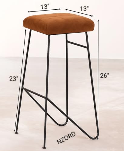 Image of Bar Stool with Metal Legs High Sitting Bar Stool for Kitchen Living Room Metal Counter Stool for Office Hallway Bedroom