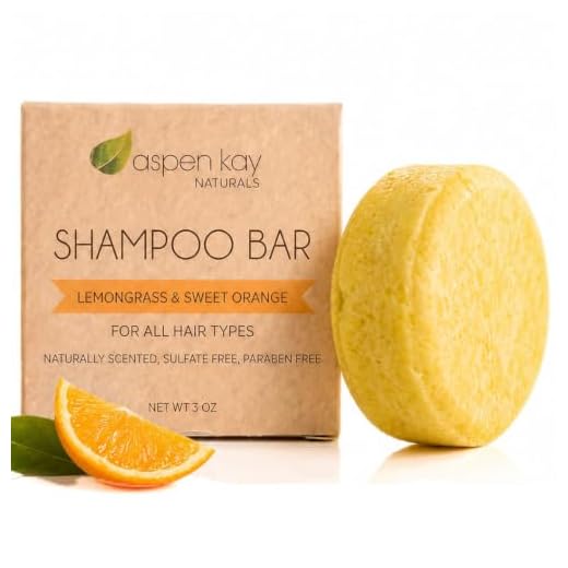Solid Shampoo Bar, Made With Natural & Organic Ingredients, Sulfate-Free, Cruelty-Free & Vegan, All Hair Types, 3 Ounce Bar (Lemongrass & Sweet Orange)