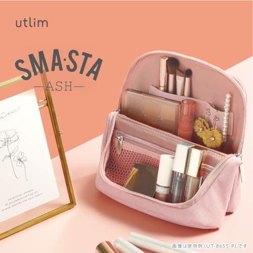 Image of ソニック(Sonic) Sonic Utlim Sma-Sta Ash Wide Mobile Standing Case, Workspace Bag, Converts Into Stand for Smartphone, Stationery, Tech Accessories, Makeup Brush Holder, and More, UT-8655-P, Pink