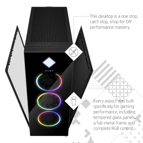 Image of HP OMEN 45L Gaming PC, Liquid CPU Cooler, 12-Core i7, 32GB RAM, 1TB SSD