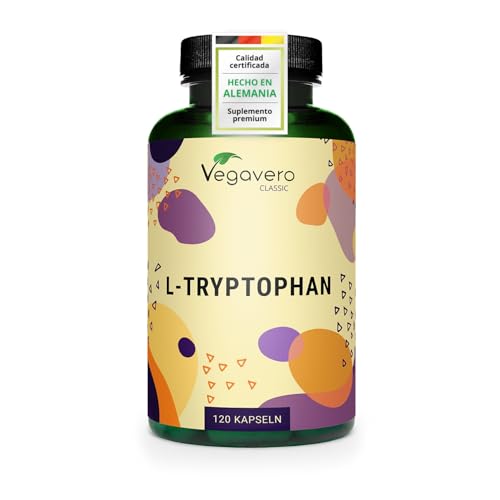 L-Triptófano 500mg Puro* Vegavero | El Único Sin Aditivos | Para 4 meses | Estrés + Insomnio + Cansancio | Alta dosificación | 120 Cápsulas