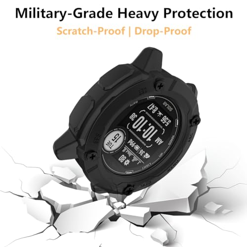 HOMTERN Cases for GARMIN Instinct 2X,Flexible Silicone Cover Shell Shockproof Scratch-Proof Protector Case Smartwatch Accessories for Garmin Instinct 2X ONLY,Black - Image 3