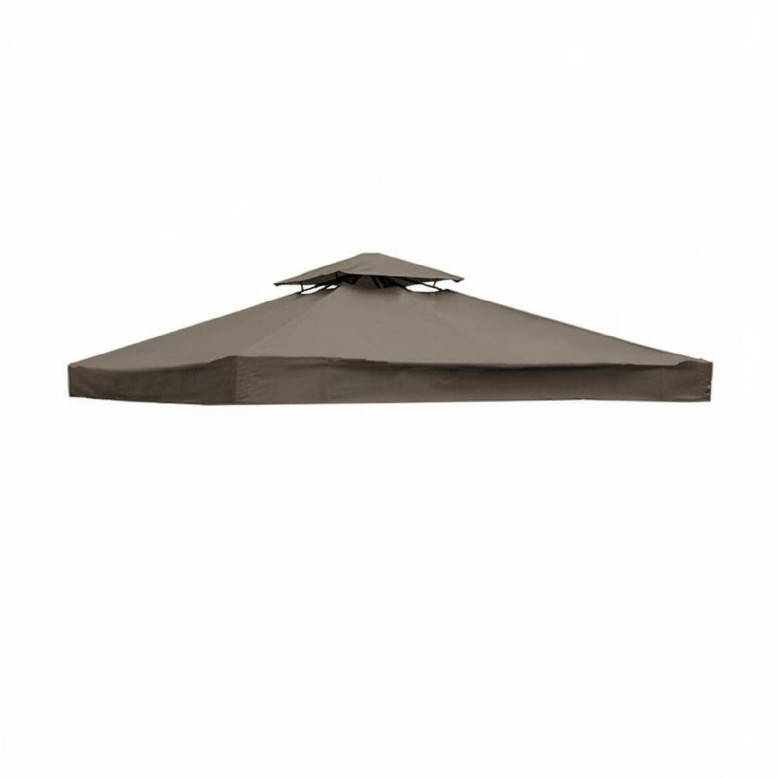 Protection Replacement Gazebo Canopy Waterproof Double Tier Canopy Top Heavy Duty 420D Material Gazebo Roof Cover for Backyard, Garden, Patio, Coffee-image-48