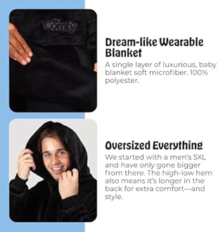 THE COMFY Dream | Lightweight Microfiber Fleece Wearable Blanket, Oversized Design Hood & Pocket from Shark Tank, Cozy Gifts