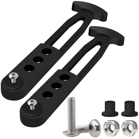 2 Pack Boat Telescoping Ladder Rubber Strap, Boarding Fixed Lock Belt Adjustable 4-Hole Installation for Pontoon Boat Yacht Roof RV Folding Ladder Cover