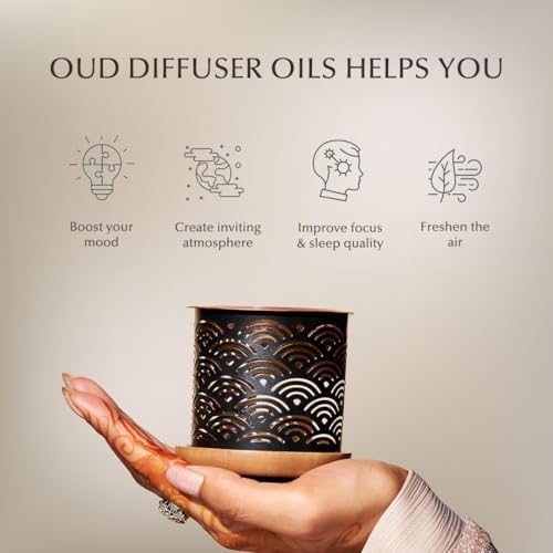 Image of Oud Diffuser Oil, Essential Oil Gift Set by Dukhni | 6 x 10ml Arabic Oil Gift Set for Diffuser & humidifier | 100% Pure Halal Oudh Oils | Relax with Home Aromatherapy, for Relaxation and Massage