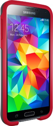 Otterbox Symmetry Series For Samsung Galaxy S5 - Retail Packaging - Cardinal (Slate Grey/Scarlet Red) #TOP11