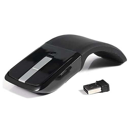 2.4G Wireless Ultra-Thin Folding Mouse Wireless Mouse with Nano Receiver, Lower Noise, Portable Mobile Optical Mouse Suitable for Notebook, Computer, Laptop(Black)