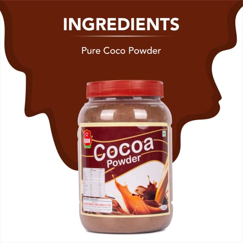 Image of KOR Natural Cocoa Powder /Coco Powder Used in Biscuits, Ice Cream, Dairy Drinks and Cakes | Shakes, Smoothies, Frosting Making | Unsweetened Powder - 400 Grams (Pack Of 1)