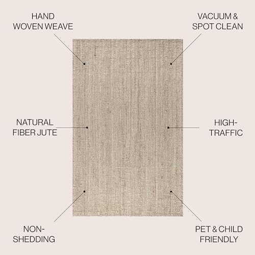 JONATHAN Y Pata Hand Woven Chunky Jute Light Ivory Indoor Area Rug, 8x10, Bohemian, Rustic, Cottage, Easy-Cleaning for Living Room, Bedroom, Kitchen, Non-Shedding (NRF102B-8) - Image 2