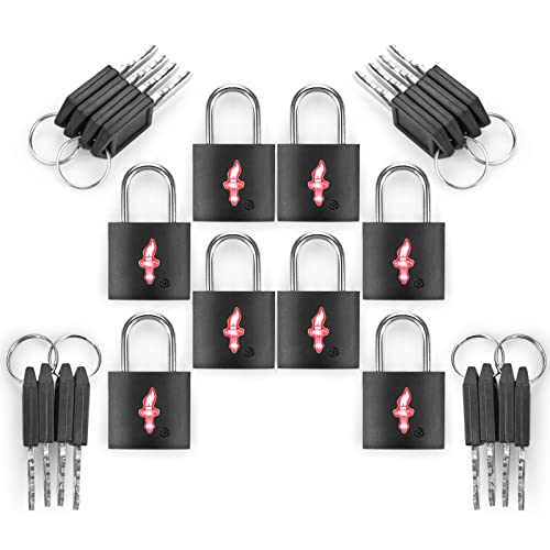 TSA-Approved-Locks-for-Luggage-Set-of-8-TSA-Accepted-Key-Travel-Suitcase-Locks-Padlock-Apply-to-Locker-Lock-Suitcase-Carry-On-Backpack-Laptop-Bag-Black-8-Pack