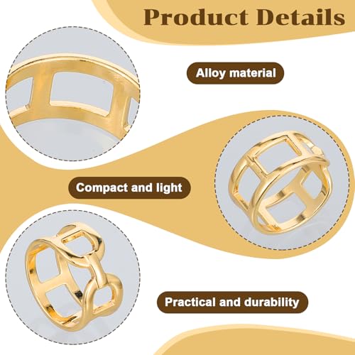 Image of Piriuuo 2 Pcs Scarf Ring for Women, Gold Sliver Scarf Clips Metal Scarf Slide Buckle Silk Scarves Pin Shawl Clips Shawl Clasp Holder Scarfs Accessories for T-Shirt Neckerchief