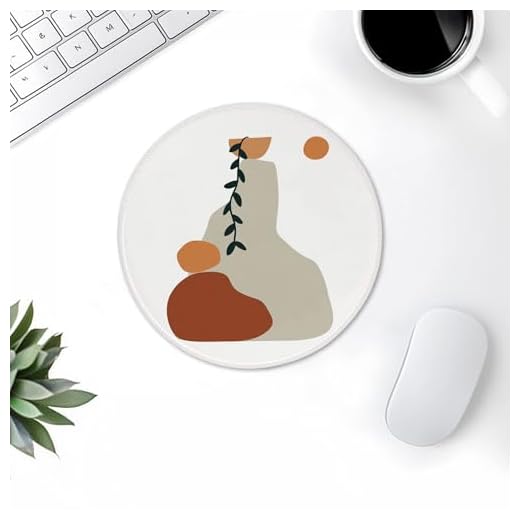 Boho Mouse Pad, Abstract Minimalist Mid Century Modern Botanical Mouse Pads Mousepads for Desk Computer Laptop Gaming Work Women Men Accessories, 7.9x7.9 Inch