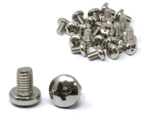 iexcell 25 Pcs M8 x 12mm Thread Pitch 1.25 mm Stainless Steel 304 Phillips Drive Pan Head Screws Bolts, Bright Finish