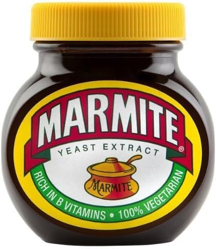Marmite 125g – Herzhaft-würziger Hefeextrakt – Original britischer Klassiker – inkl. Naschwerk® Sticker