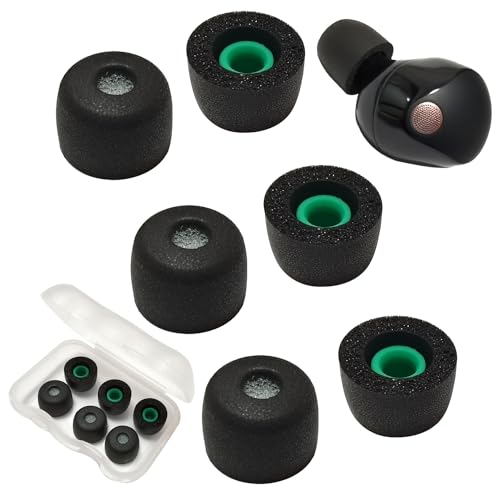 Image of Luckvan Memory Foam Ear Tips for Sony WF-1000XM5 Replacement Earbuds Tips for WF-1000XM5 WF-1000XM4 fit in Case, 3 Pairs Black Medium