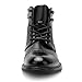 Temeshu Men's Oxford Ankle Boots Lace-Up Side Zip Fashion Casual Dress Boot Cap Toe Motorcycle Boots MS06 Black 8.5