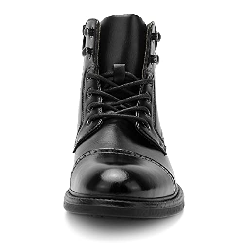 Temeshu Mens Casual Lace Up Motorcycle Boots Classic Combat Ankle Boots(with shoelaces) HH062