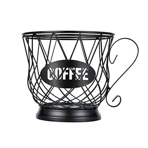 Windfire Coffee K Pod Holder, Iron Art Hollowed Classic Cup Shape Coffee Keurig Capsule Storage Basket, Cup Keeper Coffee & Espresso Capsule Holder Cup, Black Metal #TOP25