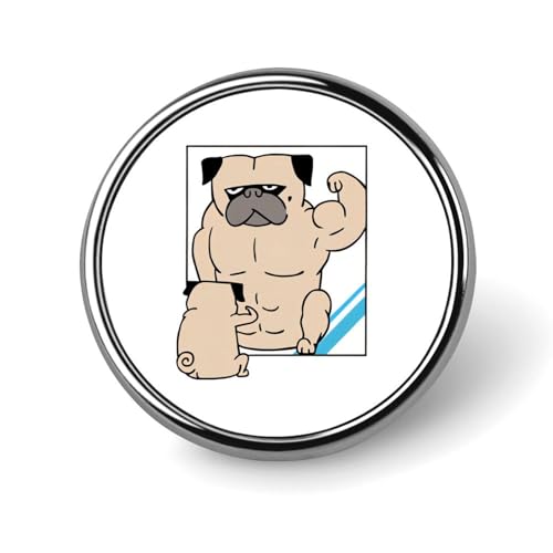 バッジ 円形 徽章 面白い パグ 犬 フィットネス 缶バッジ 胸章 ピンバッチ ボタンブローチ 25mm おしゃれ ネクタイピン コレクション バッグ飾 帽子 胸飾り かばん掛け 工芸品 取付簡単 男女兼用 プレゼント