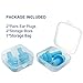 Ear Pugs for Sleeping, 2 Pairs Noise Cancelling Sound Blocking Earplugs Reusable Noise Reduction for Musicians Concerts Silicone with Storage Bag, Blue
