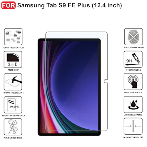 Image of CEDO Samsung Tab S9 Fe Plus (12.4 inch) Tempered Glass | Screen Protector Clear Tempered Glass for Samsung Tab S9 Fe Plus (12.4 inch)