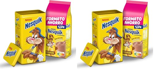 Nestlé Nesquik Instantáneo Cacao Soluble, Lata 1.5 Kg (Paquete de 2)