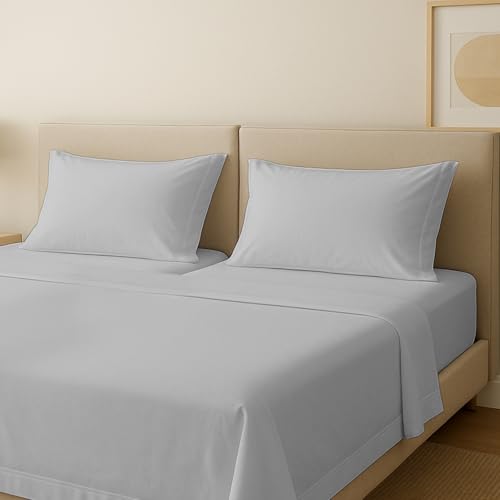 Carressa Linen 600 Series Split King Sheets Sets for Adjustable Bed, Silver