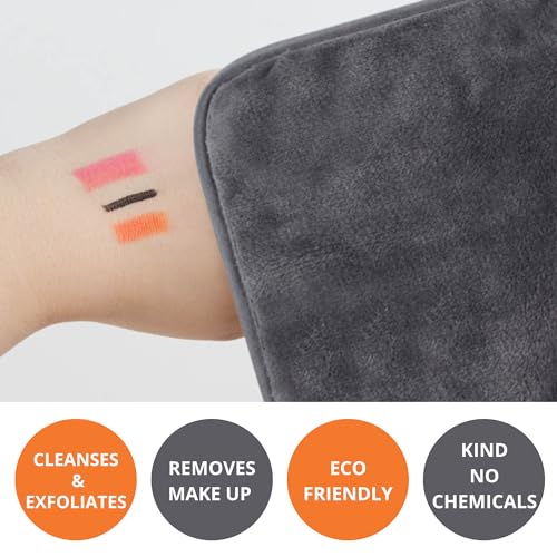 2x LUXURY MICROFIBRE FACE CLOTHS for Men & Women, Exfoliating & Cleansing Face Flannels, Makeup Remover Cloth - Image 4