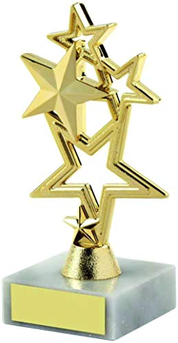 140mm Gold Five Star Multisport Trophy, Award, Marble Base, Dance, Sports, Free Engraving (T2236twt) (mup)