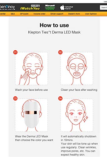 Miniatura 5 de DERMA TIES+T Led Máscara Auto Cuidado de la Piel 3 Modo de Longitud de Onda Cuidado del Hogar Equipo de Belleza Carga USB