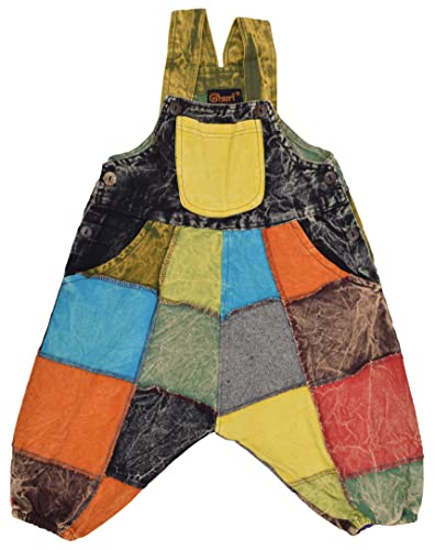 Gheri Salopette sarouel en coton pour enfants Motif patchwork coloré, Patchwork, 9 ans