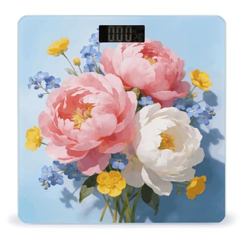 Balanza digital estética Floral para baño 400 lb miniatura 1